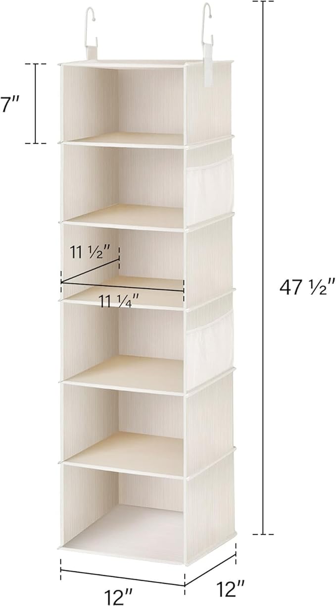 StorageWorks 6-Shelf Hanging Closet Organizer, Hanging Shelves
