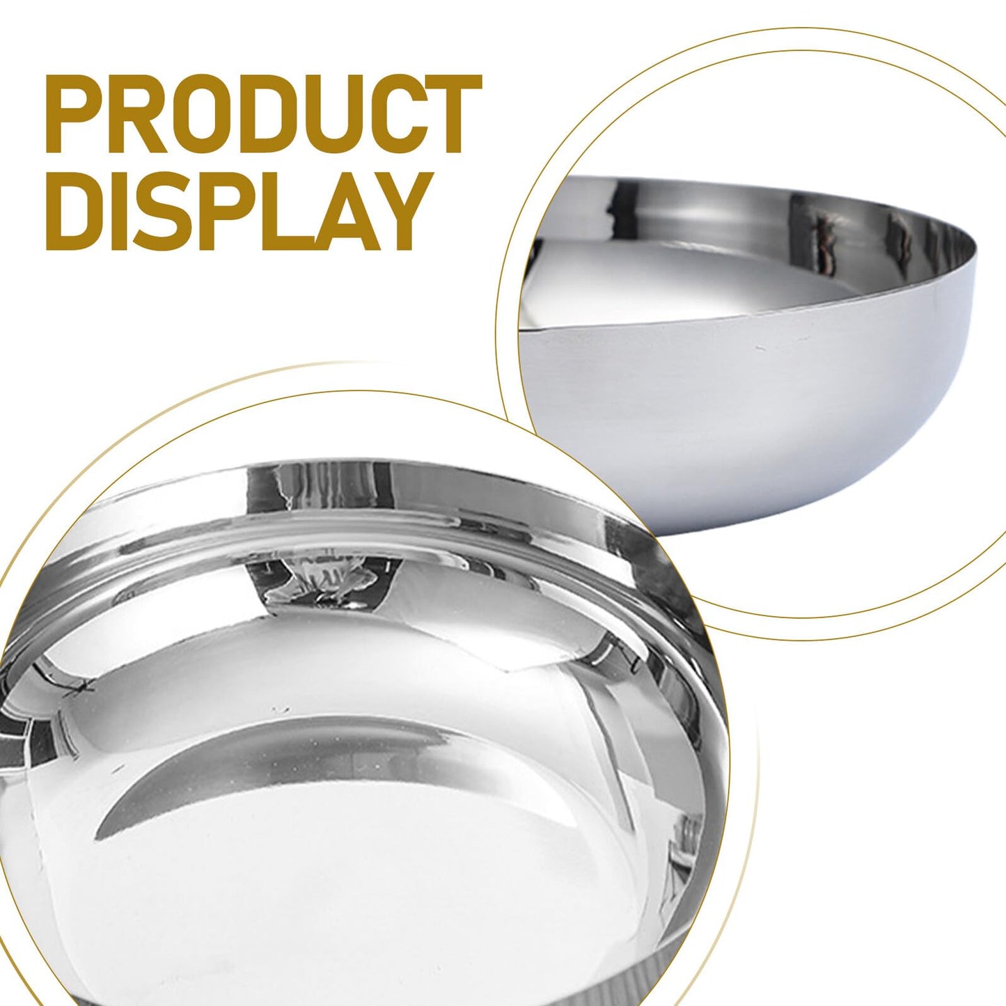 CALLARON 75oz Stainless Steel Mixing Bowls - 9.4 inch Large Metal Serving Bowl, Non-Slip Silver Decorative Bowl for Salad, Pasta, Soup, Fruit, Dishwasher Safe