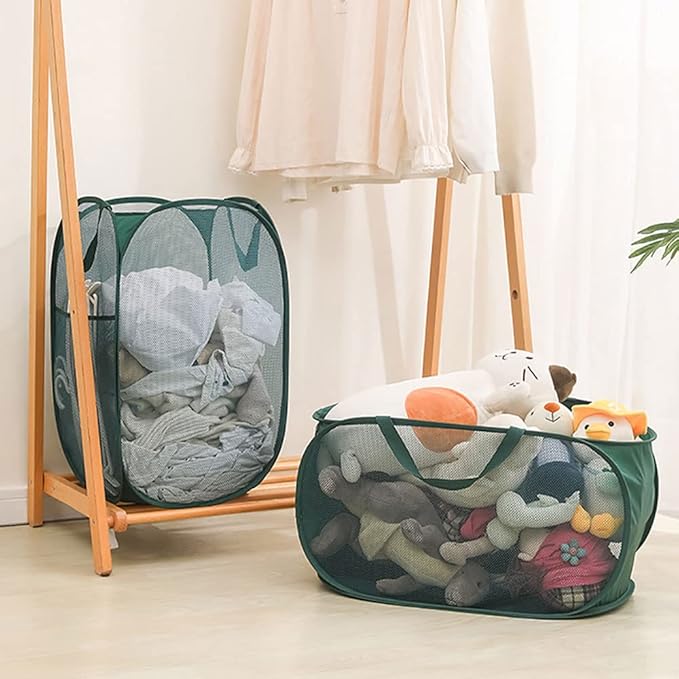 4 Pcs Collapsible Laundry Baskets, Opening Laundry Hamper, Foldable Laundry