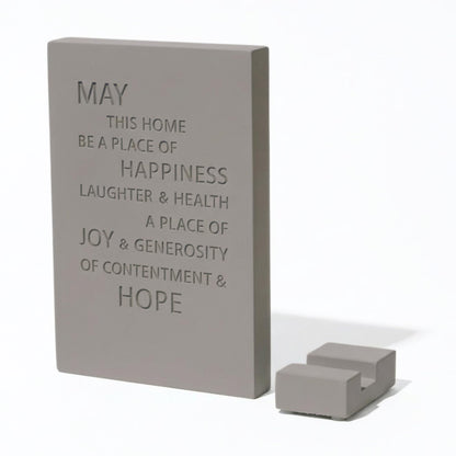 SURI Jewish Home Blessing – Modern Concrete Bless This Home Sign, Jewish Home Decor & New Home Gift