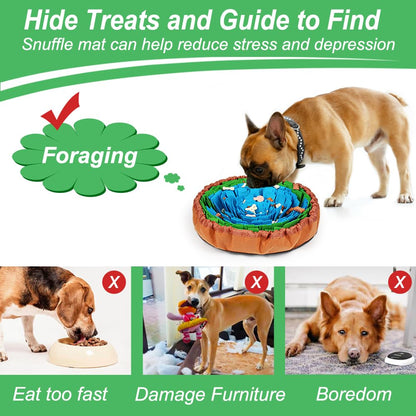 Vivifying Snuffle Mat - Durable, Washable Interactive Game Toy for Large Dogs and Puppies (18in / 46cm Diameter)