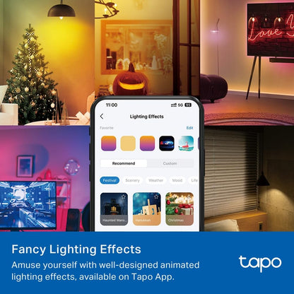Tapo L430C(4-Pack) Smart Bulb, Alexa Light Bulbs, E14, LED Light Bulb, 470 Max Lumens, Dimmable, Colour Changing Light Bulb, Auto Biorhythm,Music Sync,Voice/APP Control,Schedule & Timer