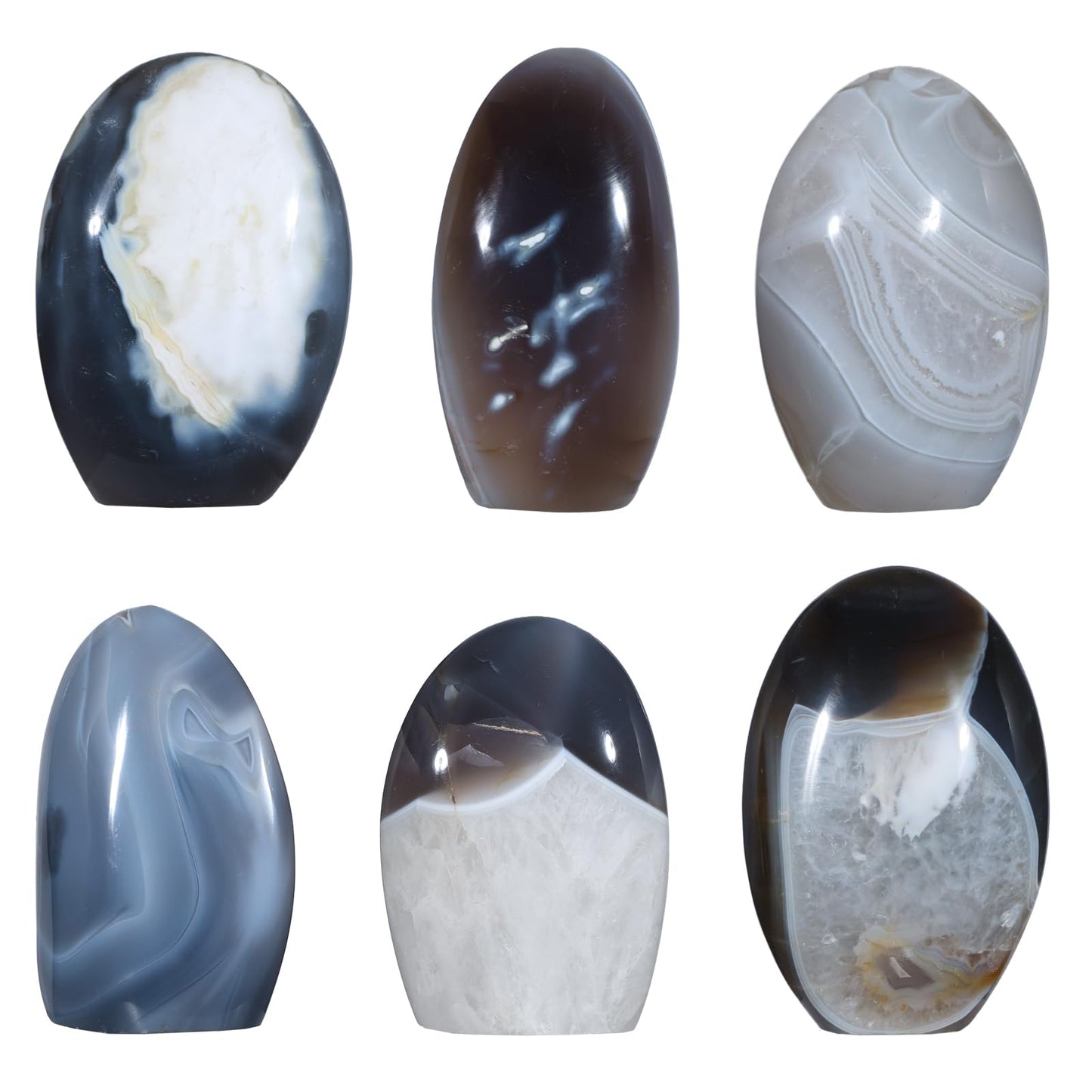 dssmboom Irregular Self-Standing Agate Stone Decoration for Home Tabletop, Polished Crystal Stone Mineral Specimen for Reiki Healing, 0.51-1.01 lb