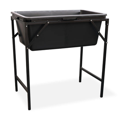 Bortaberg Bathtub With Foldable Metal Stand, Drain Valve for Dogs and Cats Included, Portable, Pet Paddling Pool with a Tap, Plastic Dog Pool, 4 sizes (90L; 78x48x31[cm]+stand)