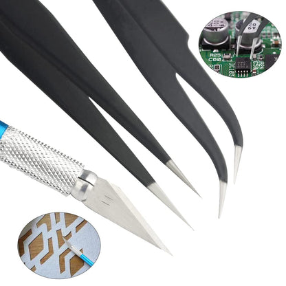 BXQINLENX Professional 9 PCS Model Tools Kit Modeler Basic Tools Craft Set Hobby Building Tools Kit for Gundam Car Model Building Repairing and Fixing(B)