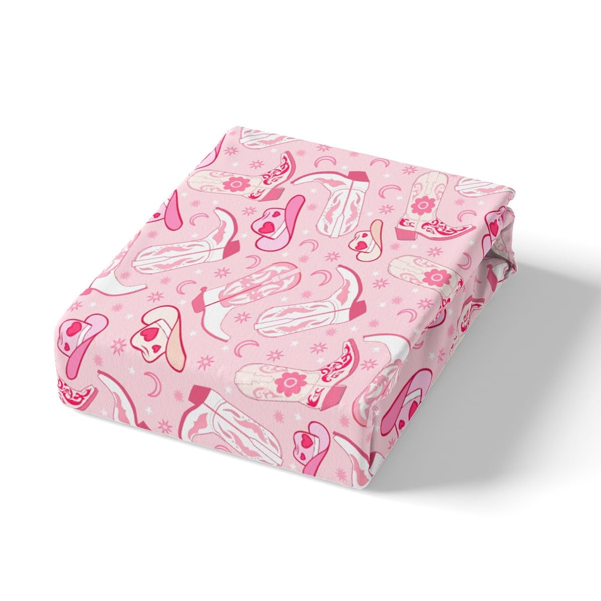 Feelyou Weatern Decor Sheet Set Boys Girls Pink Howday Sheets with Deep Pocket Fitted Sheet Queen Size Riding Boots Bed Sheets Set Farmhouse Cowboy Hat Bedding Set Wild Western Cowboy Bed Set 4Pcs
