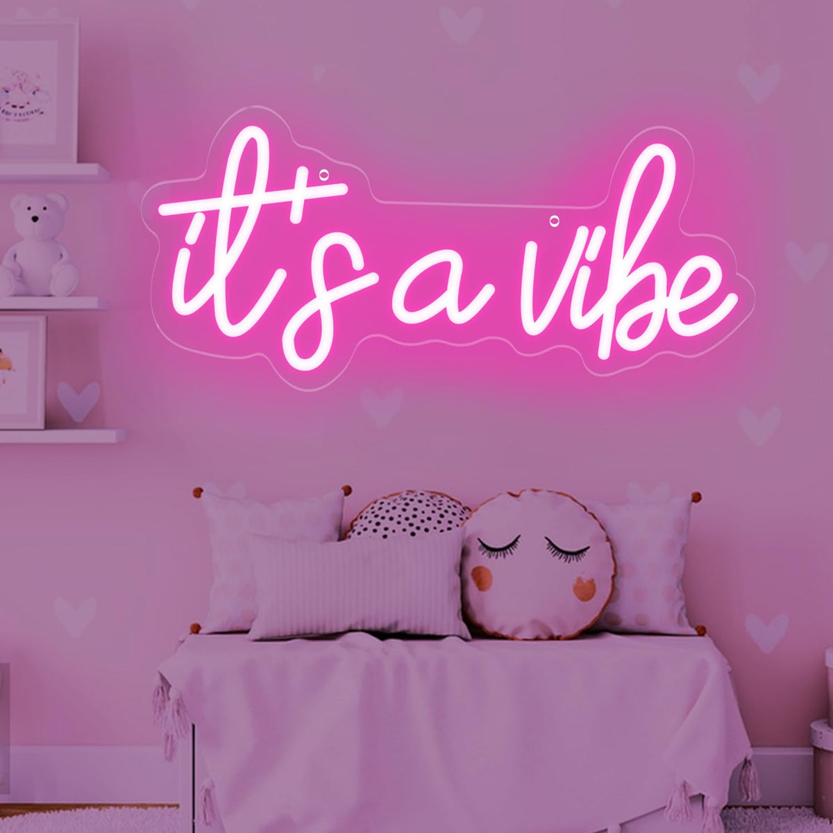 It's a vibe Neon Signs, Neon Light for Bedroom,Dimmable USB LED Wall Décor for Valentines Day Birthday Gift,Wedding,Party,Christmas Day,Home Decor