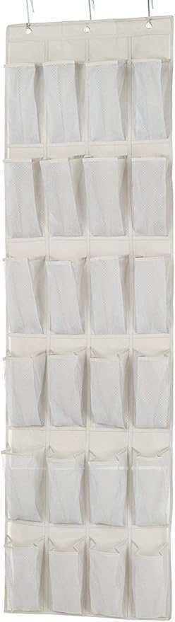 Amazon Basics 24 Medium Mesh Pocket Over-the-Door Hanging Shoe Organizer