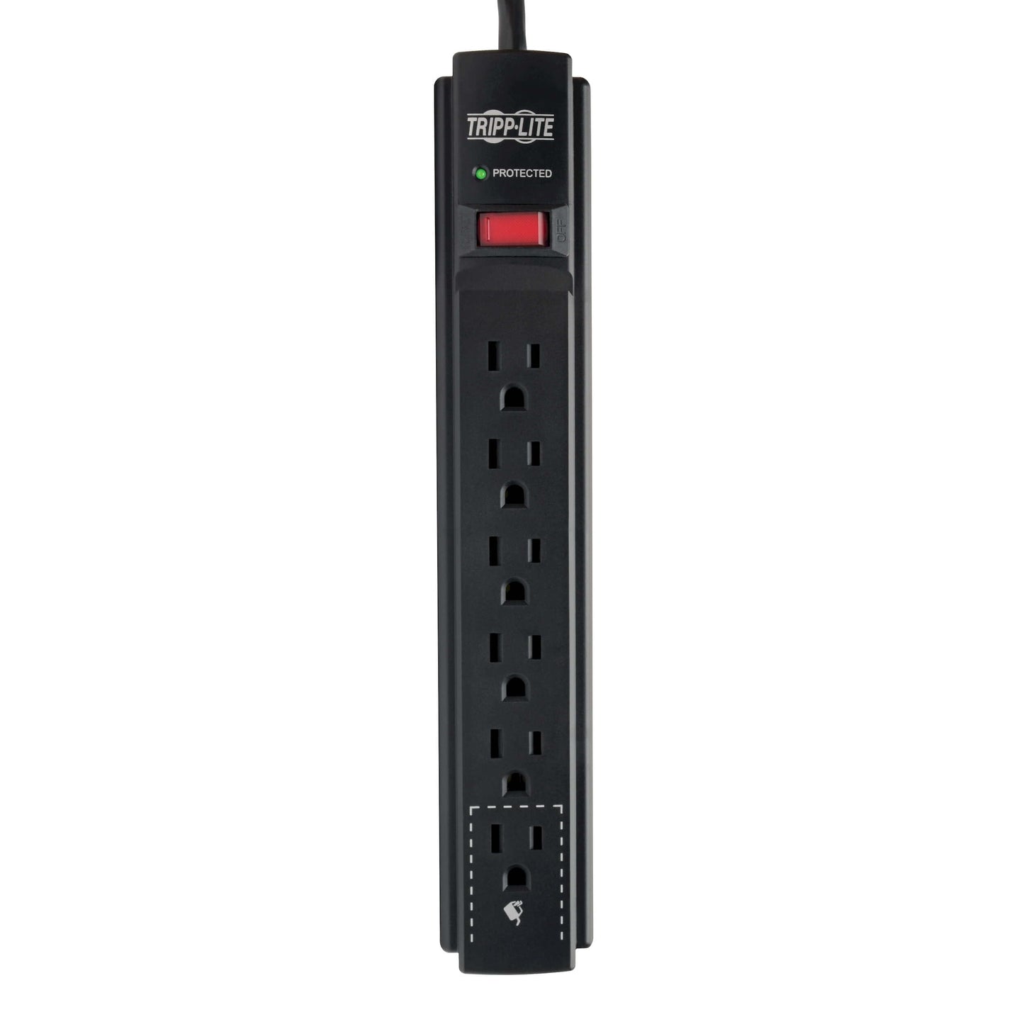 Eaton Tripp Lite series 6 Outlet Surge Protector Power Strip, 6ft Extension Cord, 900 Joules, 15A Circuit Breaker, UL Certified, Black (TLP606B)