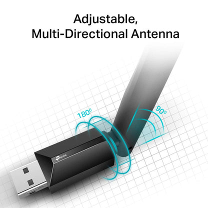 TP-Link Archer T3U Plus WiFi Dongle, AC1300 High Gain Wireless WiFi Adapter, Dual Band USB 3.0 MU-MIMO WiFi Dongle with 5dBi Antenna for PC/Desktop/Laptop, Supports Windows 11/10/8.1/8/7XP, Mac OS