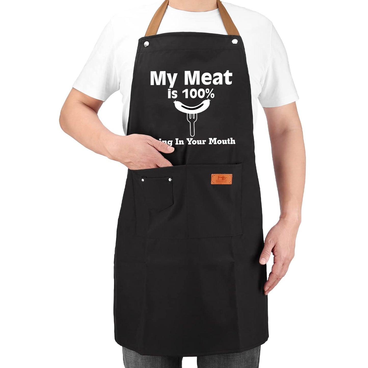 HBESTIE Gifts for Boyfriend, Husband Gifts from Wife, Christmas, Birthday Gifts for Men, Naughty Gifts for Him, Anniversary Mens Funny Gifts Gag Gifts - Kitchen Chef Apron w Pockets