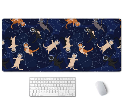 SSOIU Cute Cats & Constellations Desk Mat - Extra Large, XXL Gaming Mouse Pad, 35.5" x 15.7"