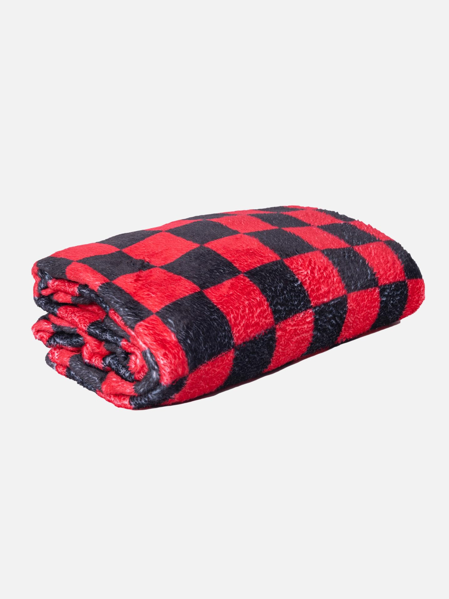 Checkered Fleece Blanket - Cozy Flannel Chessboard Lightweight - Super Soft Warm Throw Blanket - Decorative - Perfect for Camping Home Bed Couch Sofa - All Seassons (Red, 50''x60'')