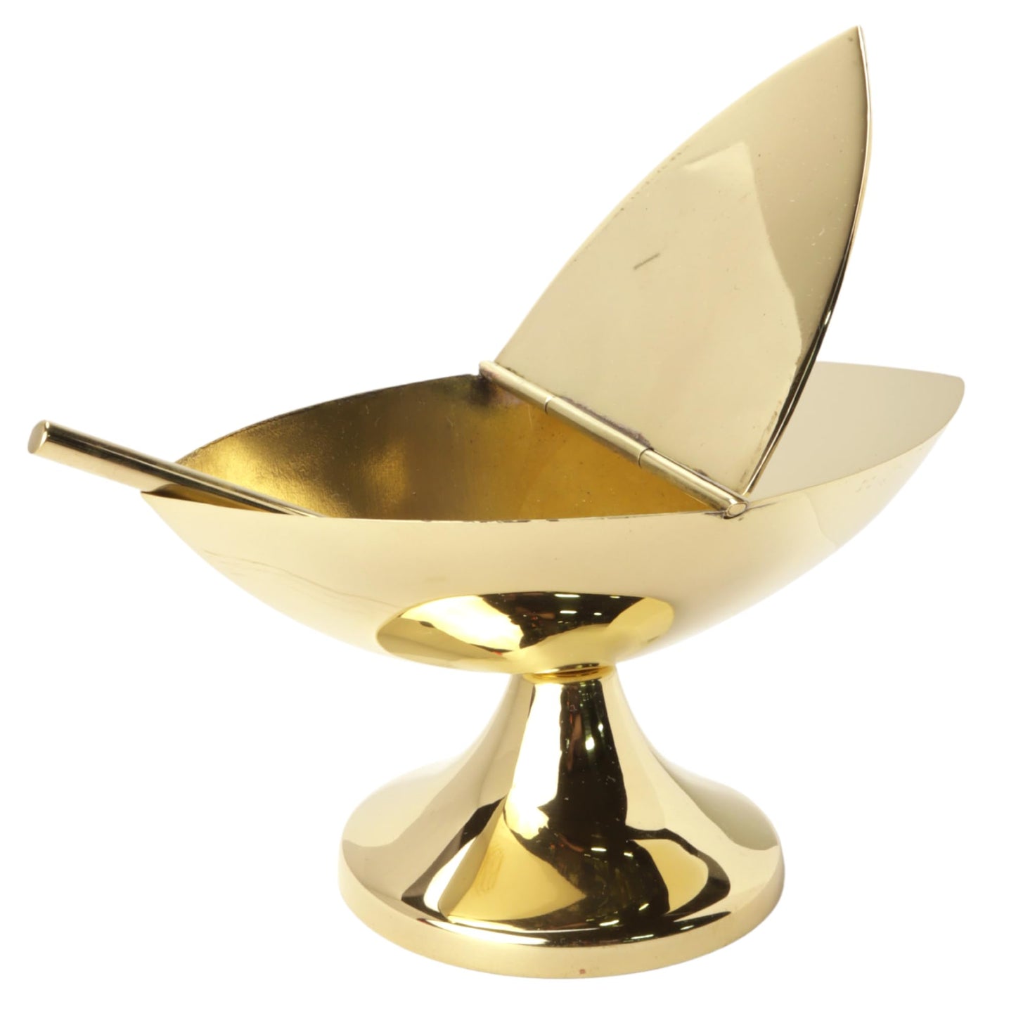 Needzo Brass Incense Boat with Spoon for Censor, Catholic Church Supplies, 5.5 x 4.5 Inches