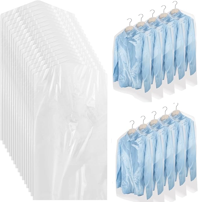 100 Pack Dry Cleaning Plastic Bags, Dry Cleaners Bags