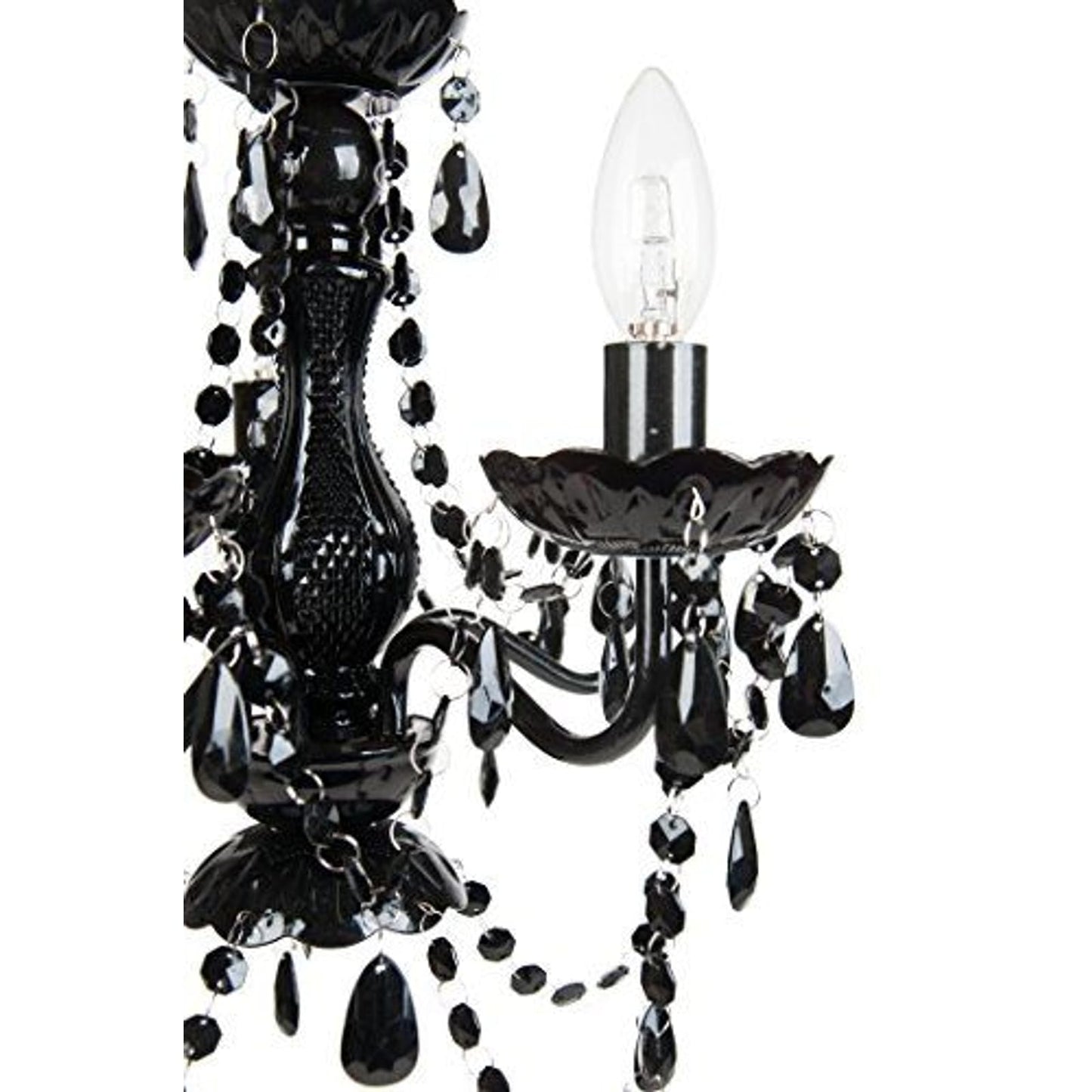 Tadpoles 5-Bulb Vintage Chandelier - Black Onyx | 20" x 18" x 17" | Hardwired Installation | Uses Five 25-Watt E12 Candelabra Bulbs | Faux Crystal Chandelier with Acrylic & Glass Beads