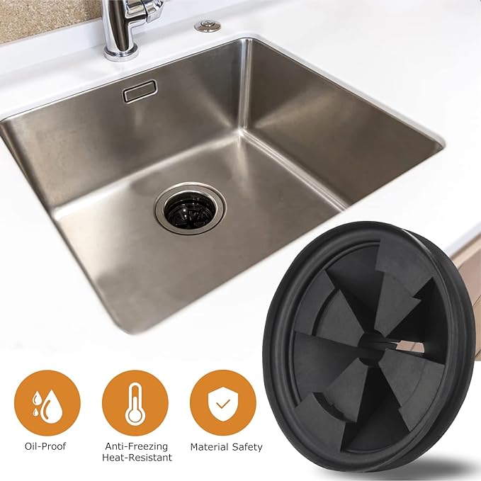 Garbage Disposal Splash Guard, 2 Pack Upgraded EPDM Rubber Drain Insert