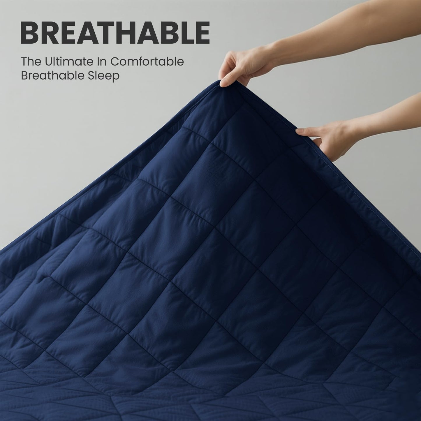 Queen Mattress Protector,Waterproof Mattress Protector Fitted Up to 16" Deep Pocket, Soft Breathable Bed Mattress Cover for Bedroom,Doom Room,(Navy Blue)