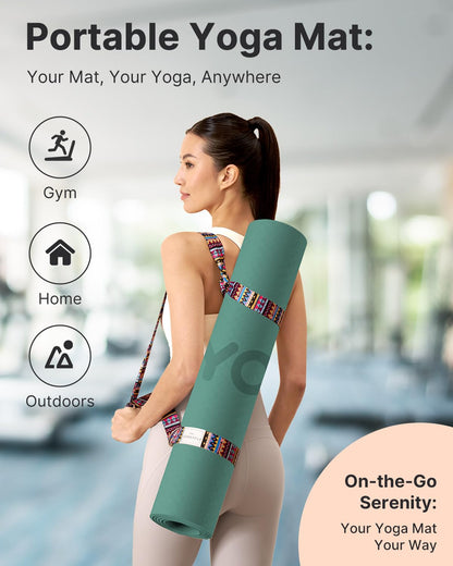 YOTTOY Yoga Mat, 72"x 32"x1/3" Extra Wide Non-Slip Exercise Fitness Yoga Mats,Eco-Friendly TPE Exercise Mats for Women Men Home Workout with Strap Bag