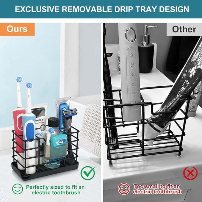 Toothbrush Holders for Bathrooms, Stainless Steel Bathroom Toothbrush Holder