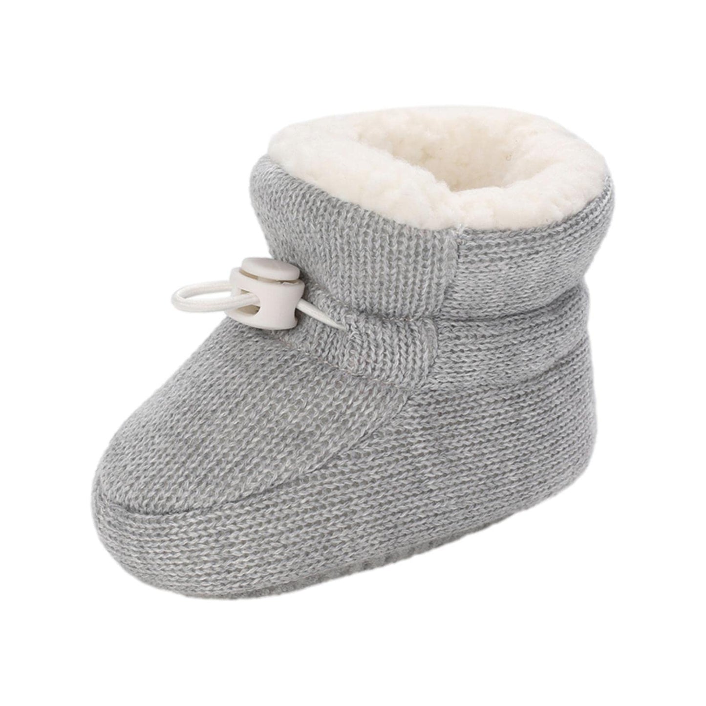 outfit spring Baby Winter Warm Fleece Bootie, Newborn Non-Slip Soft Sole Winter Shoes Sock Shoes Cute Adjustable Crawling Shoes Prewalker Boots for Girls Boys Toddler 0-18 Months Gray 6-12 Months