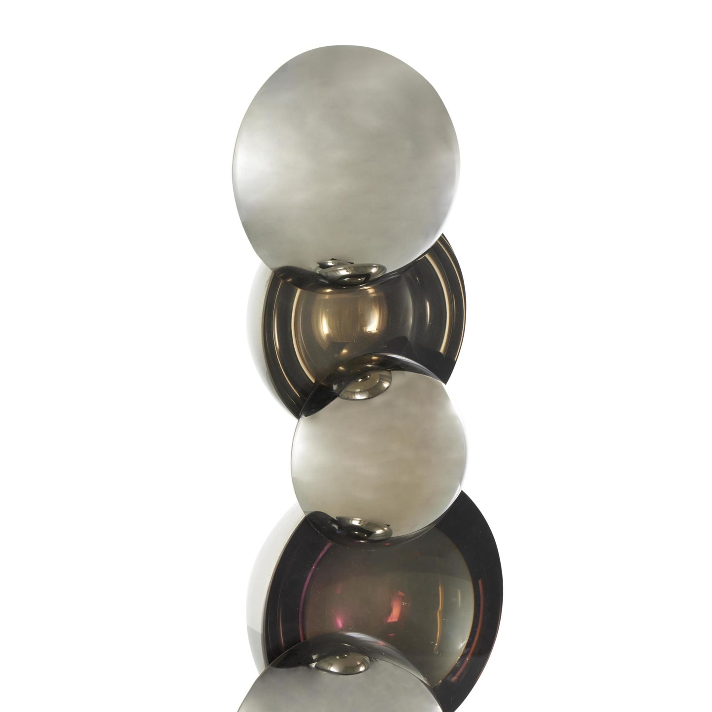 Deco 79 Glass Abstract Decorative Sculpture Stacked Orb Home Decor Statue with Black Base, Accent Figurine 5" x 4" x 16", Black