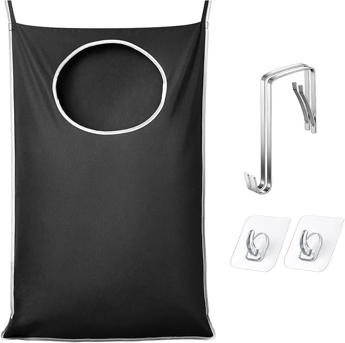 KEEPJOY XL Black Door Hanging Laundry Hamper, 36.5" x 22.5" Large Capacity
