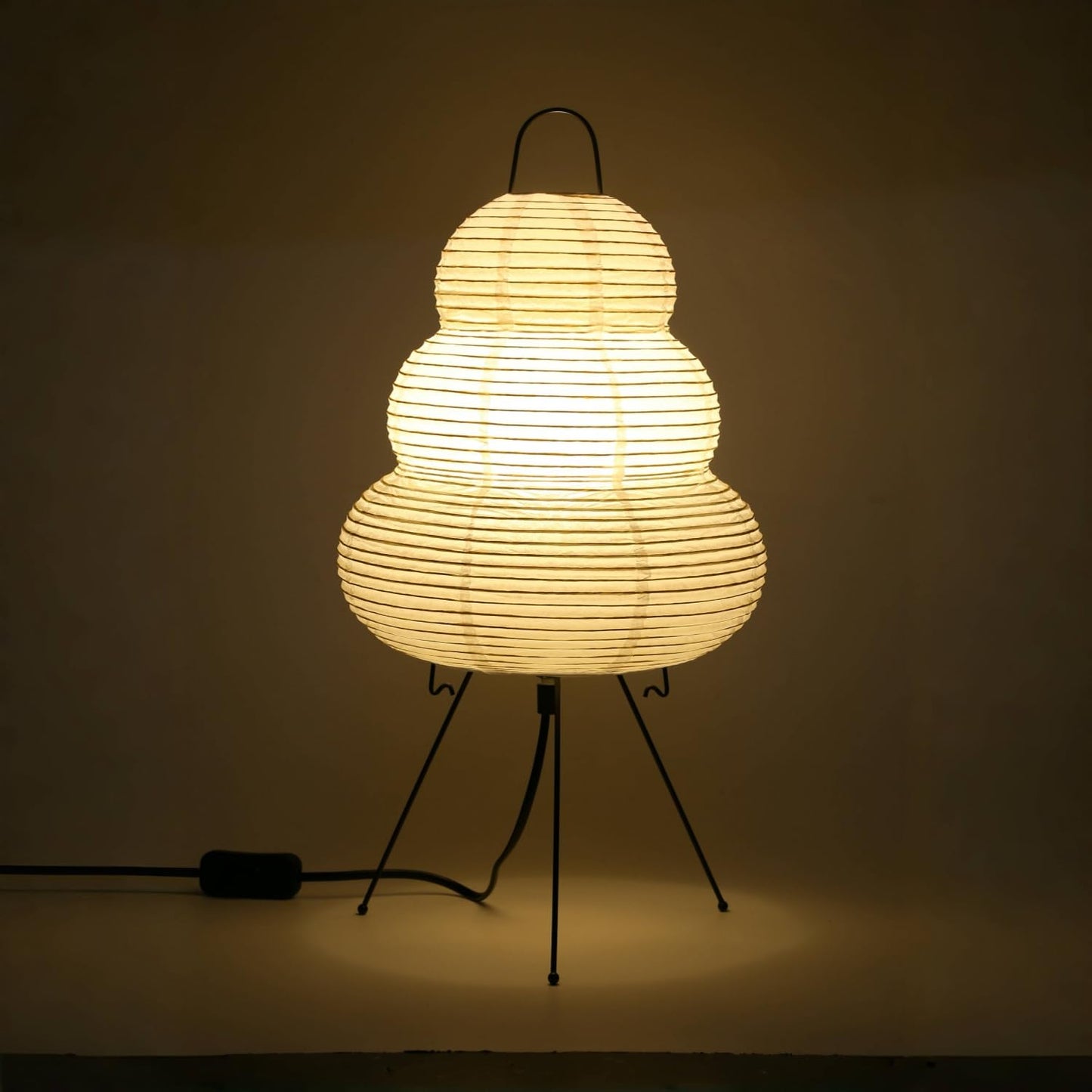 Inblissy Japanese Noguchi Inspired Table Lamp Zen Rice Paper Lantern with Warm Light for Bedroom Living Room or Office Modern Japandi Decor(Segment)