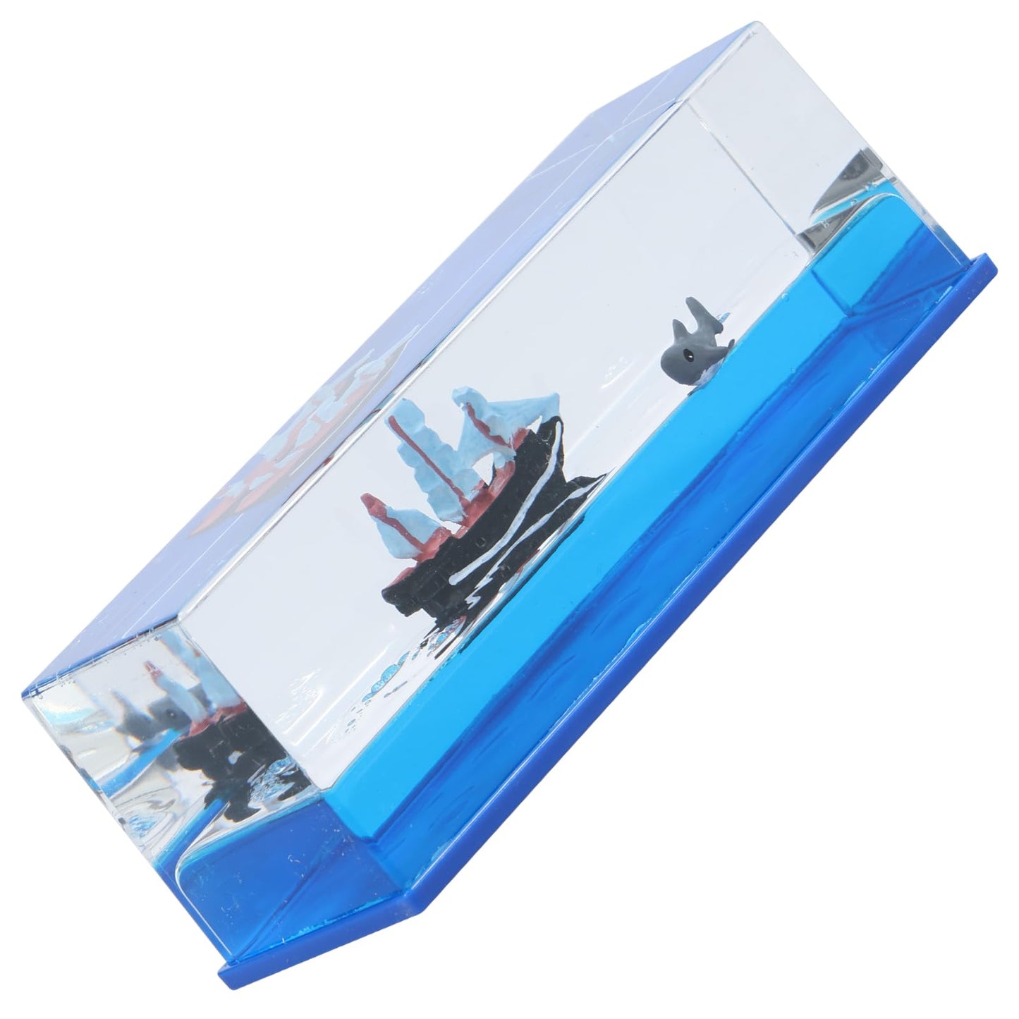 KHZSPP Unsinkable Boat in a Box Acrylic + Pure Water +Mineral Oil + Resin 15.2x5.3x5.2cm for Home Decoration Office Decoration Desk Bookshelf Car Display(Ship+Xiaoyu)