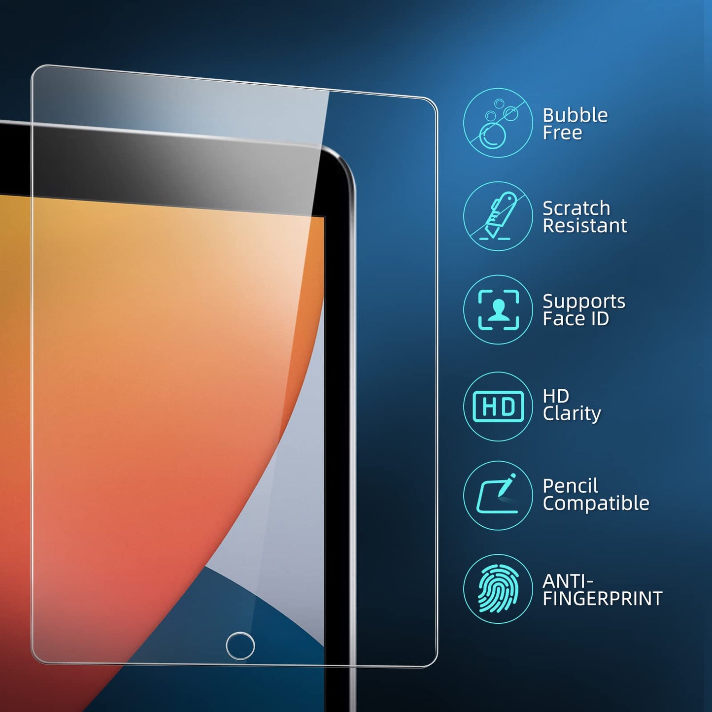 NEW'C 2 Pack Designed for iPad (A16) 11th Generation 2025, iPad 10th Generation 10.9 inches 2022 Screen Protector Tempered Glass, Bubble Free, Ultra Resistant (Easy Installation Frame)