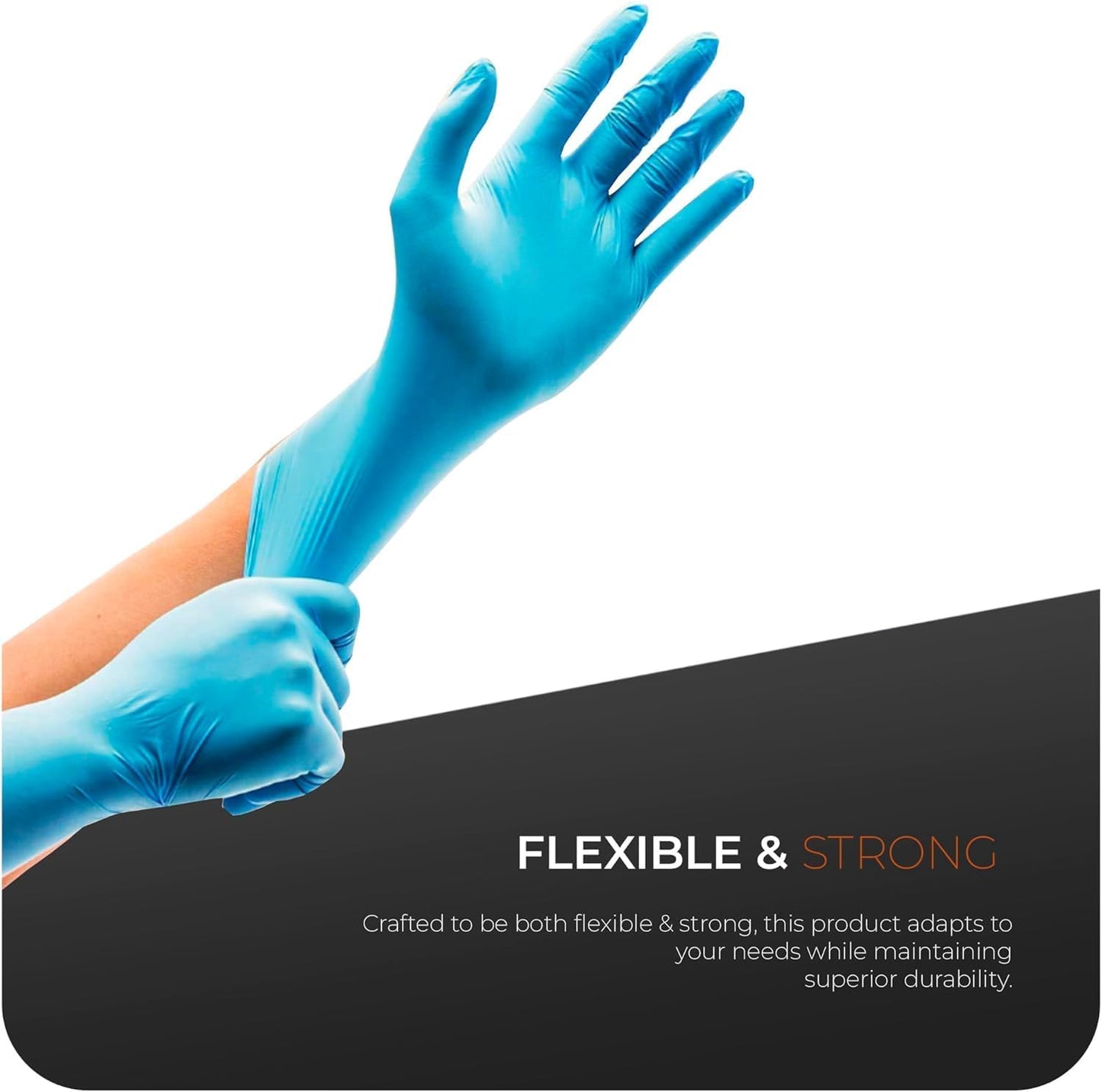 eatasty Disposable Gloves, Pack of 1000, Blue Nitrile Gloves, Powder-Free, Latex-Free, Strong with Textured Grip, Multipurpose for Food Handling, Cleaning, Automotive & DIY