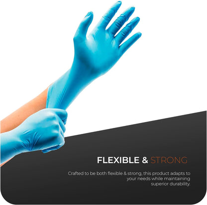eatasty Disposable Gloves, Pack of 1000, Blue Nitrile Gloves, Powder-Free, Latex-Free, Strong with Textured Grip, Multipurpose for Food Handling, Cleaning, Automotive & DIY