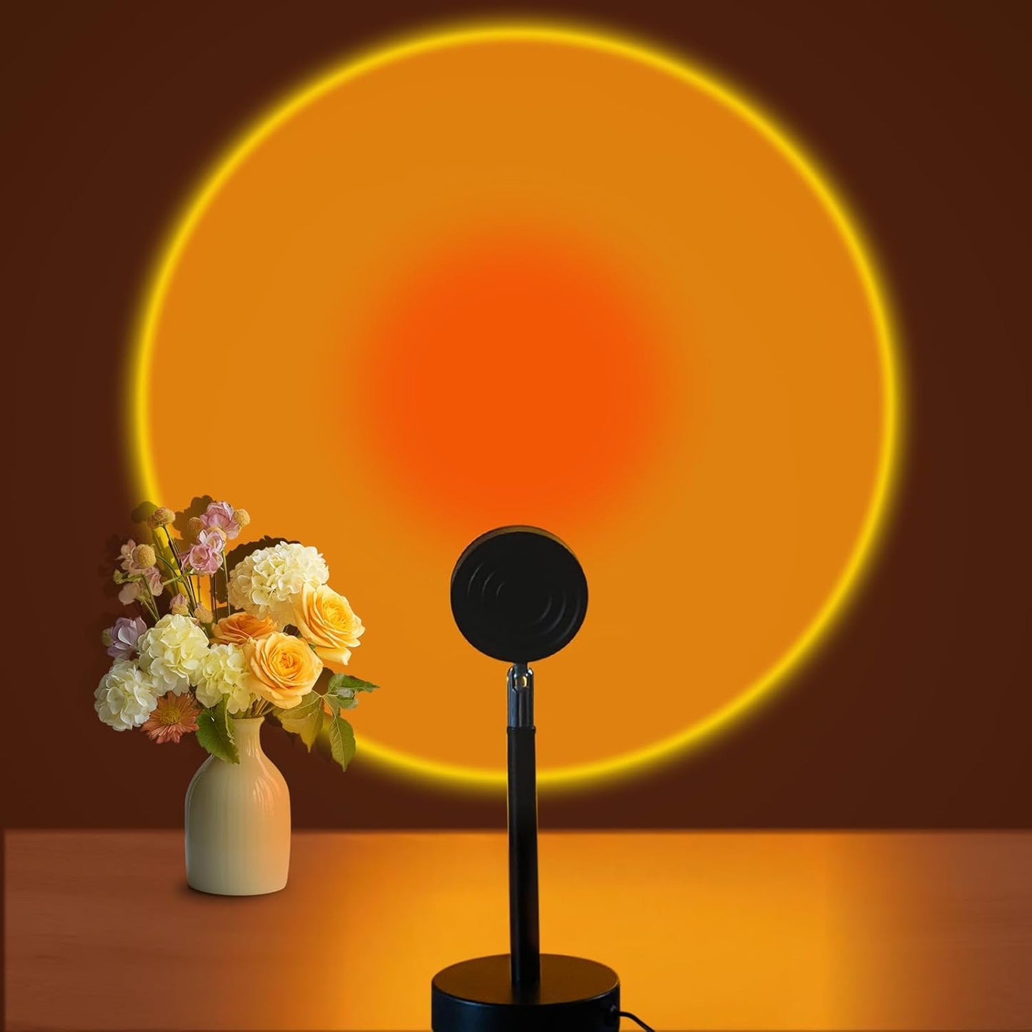 easeking LED Sunset Lamp - Sunset Lights Night Lights LED Projector Floor Lamp Atmosphere Light Night Light for Bedroom Livingroom Party Bar Store, USB Charging