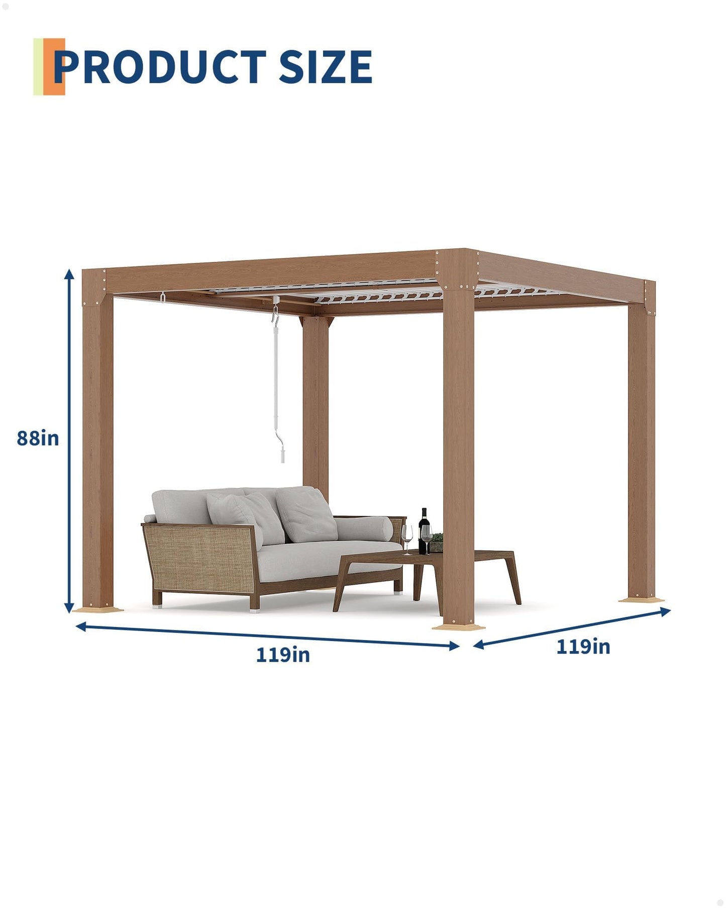 Garvee Louvered Pergola - 10'x10' Outdoor Pergolas with Adjustable Louvered Roof, Reinforced Aluminum Frame, Integrated Drainage System, Outdoor Gazebo for Deck, Patio, Backyard and Garden