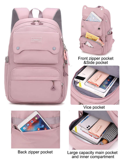 SellerFun Teen Girls Casual Backpack High Middle School Daypack Women Daily Travel Laptop Bag(A Black,29 Liters)