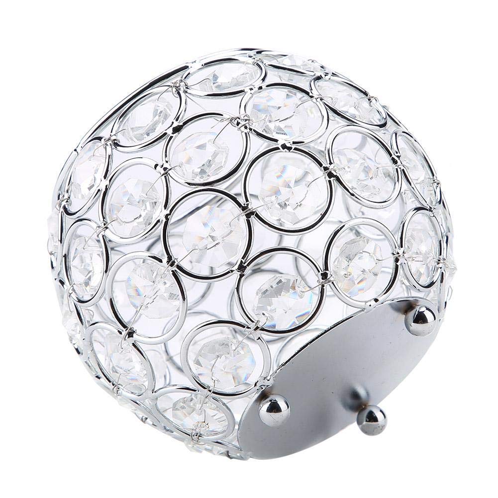 Crystal Candle Holder Votive Tealight Candle Holders for Wedding Home Table Decor 10x10x9cm/ 3.9x3.9x3.5in (Silver)