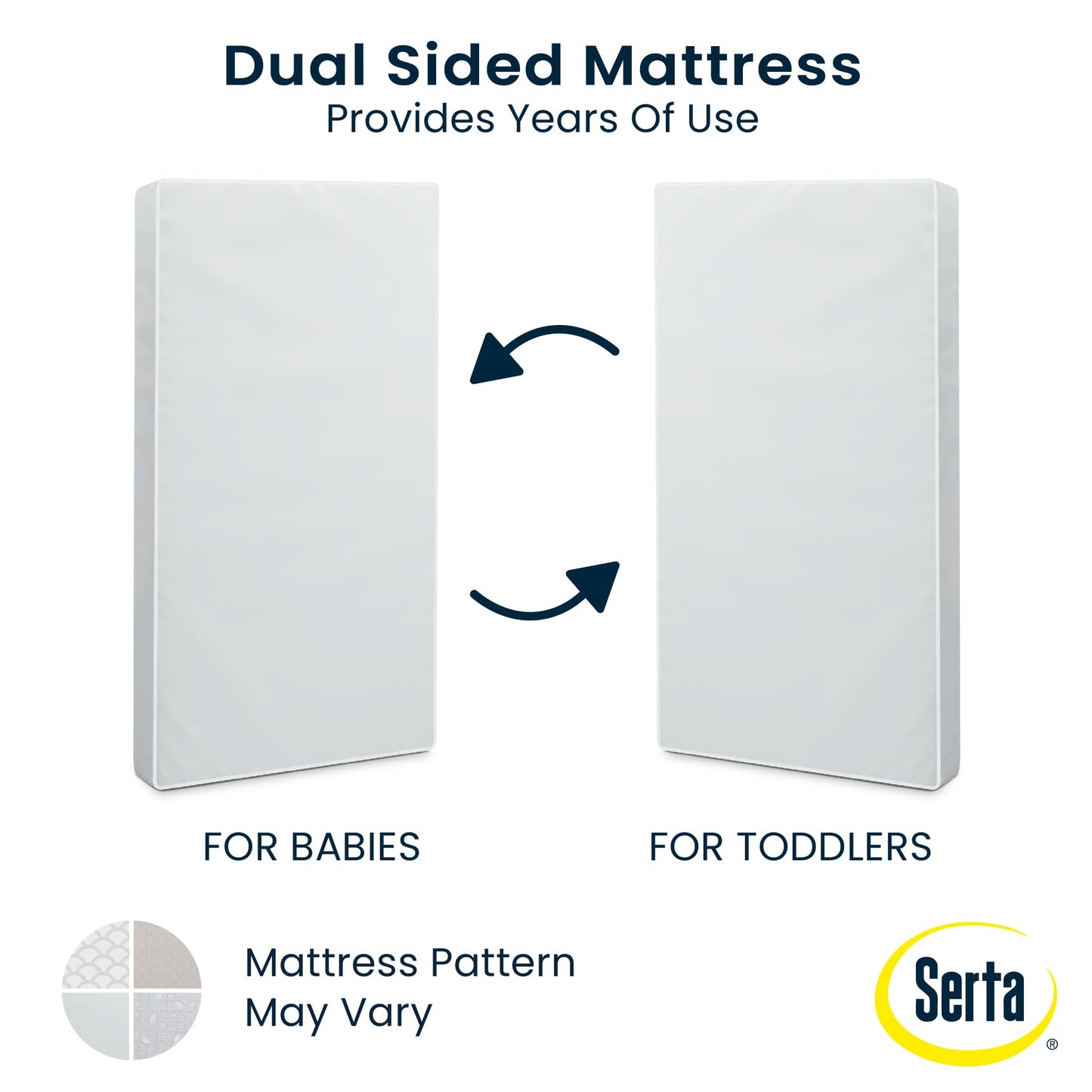 Serta Perfect Start Limited Dual Sided Baby Crib Mattress and Toddler Mattress, Breathable Fiber Core, GREENGUARD Gold Certified, Waterproof, 7 Year Warranty, Made in USA