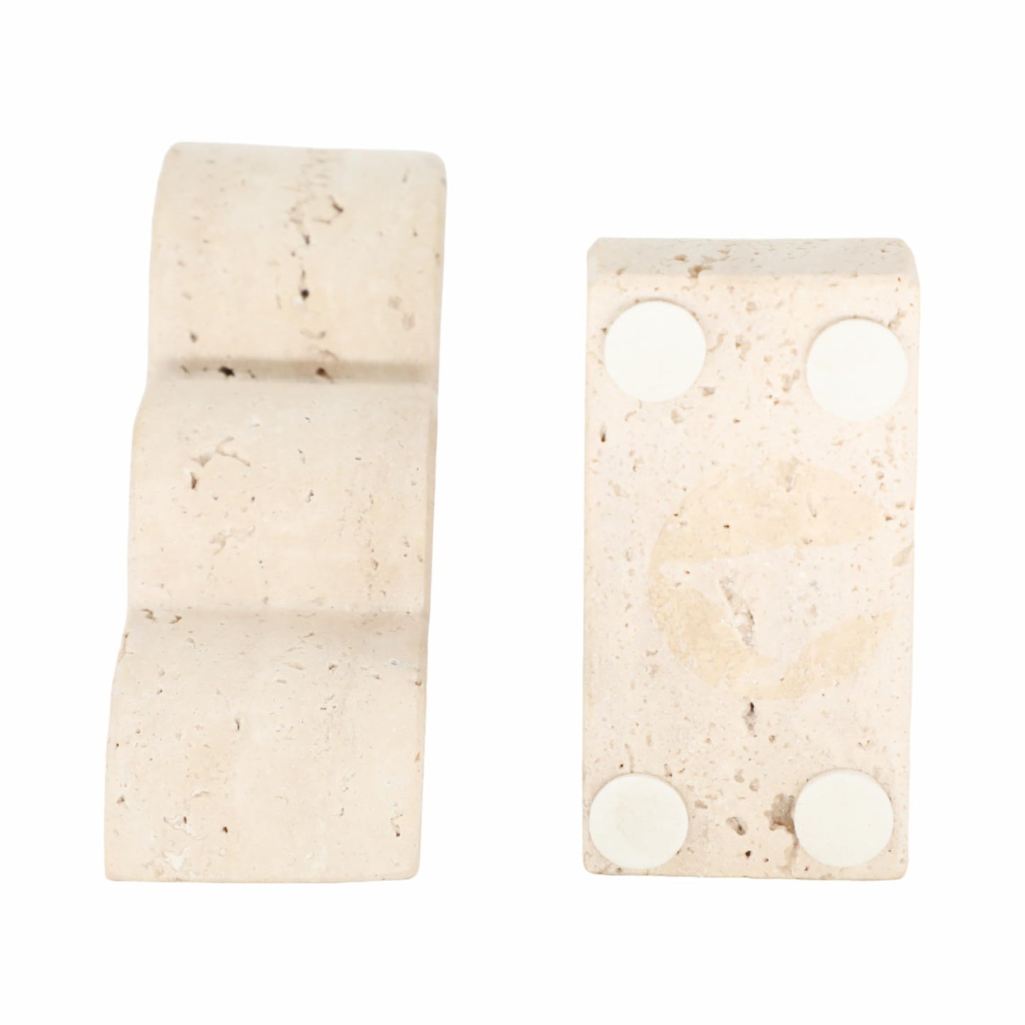 Sagebrook Home 5" Tan Travertine Cloud Bookends (Set of 2)