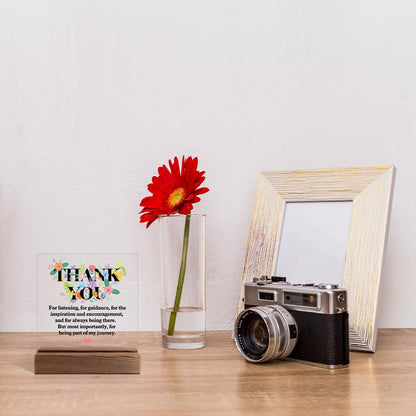 Juoqg Thank You Acrylic Sign with Wooden Stand, Funny Appreciation Gift for Men Women, Thank You Gift for Boss Mentor Leader, Employee Appreciation Gift, Thanksgiving Gift for Colleague Coworker B
