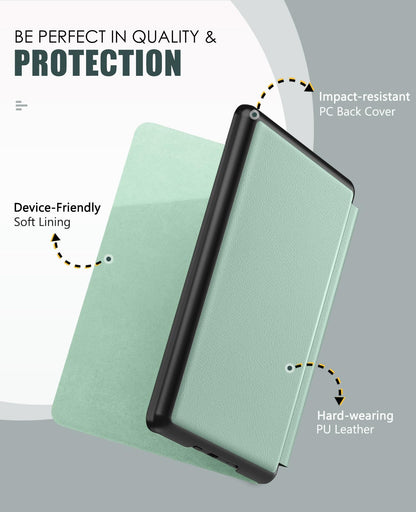 MoKo Case for All-new 7" Kindle Paperwhite (12th Generation-2024) and Kindle Colorsoft Signature Edition 2024, Lightweight Shell Cover with Auto Wake/Sleep for Kin dle Paperwhite 2024, Agave Green