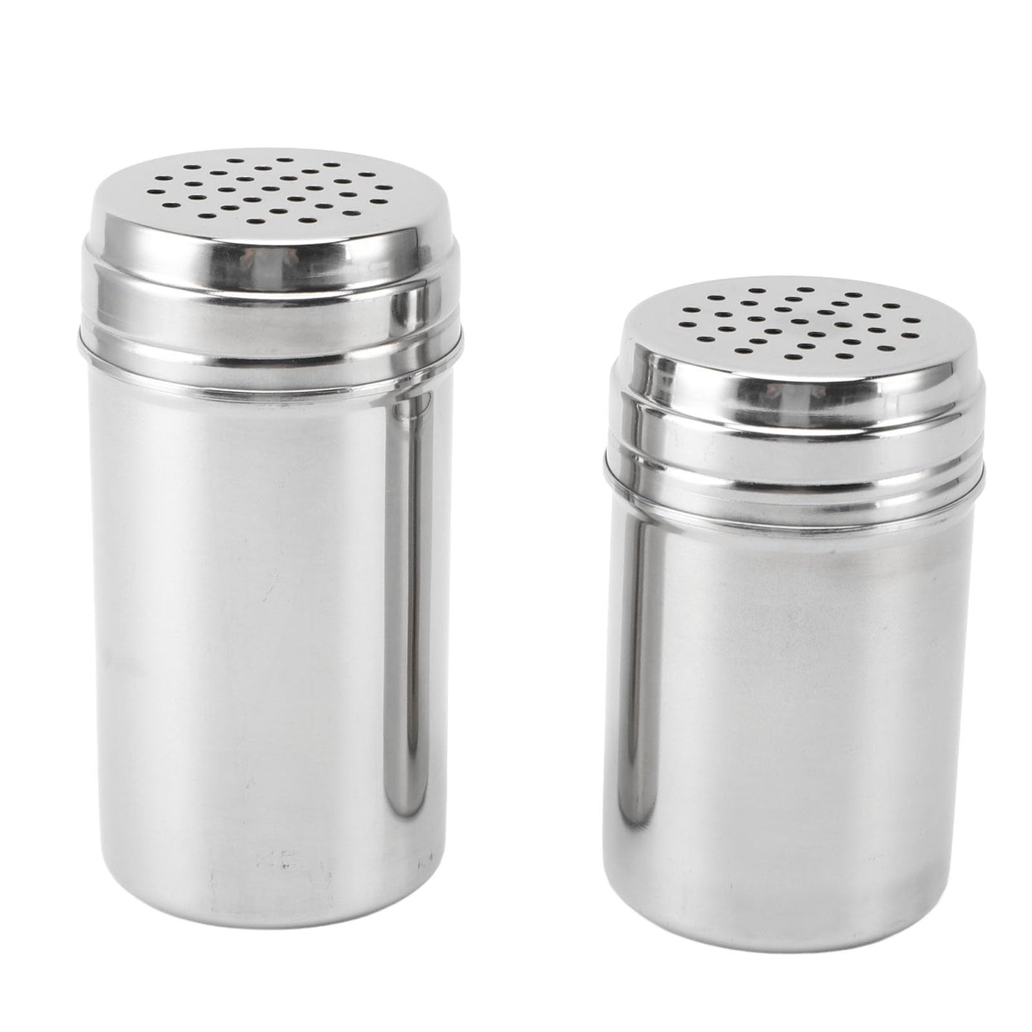 Condiment Shaker, 2PCS 304 Stainless Steel Adjustable Pour Holes Seasoning Dispenser Container Restaurant Organizing Cup for Kitchen Barbecue Camping (Type 2)