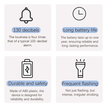 Halo-Siren Alarm, HaloSiren Personal Safety Alarm - Travel Safe Alarm with 130db Loud and LED Strobe Light, Safety Keychain Compatible with Bags, Keys, Backpacks (Purple)