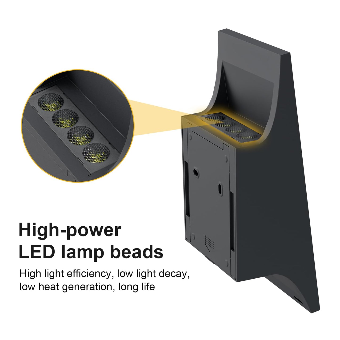 SOTTLOT Solar Outdoor Lights, 3000K 700LM Solar Wall Lights Outdoor Up and Down, Dimmable Solar Sconce Lights, IP65 Waterproof Outdoor Solar Lights for Yard Patio Garage Porch, 1pcs