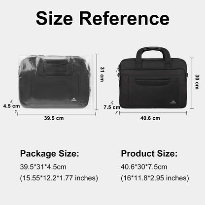 MATEIN Laptop Bag, 15.6 Inch Multifuntional Business Computer Laptop Case, Unisex Spacious Shoulder Messenger Bag Briefcase for Men and Women, Universal Nylon Briefcase for Notebook - Black