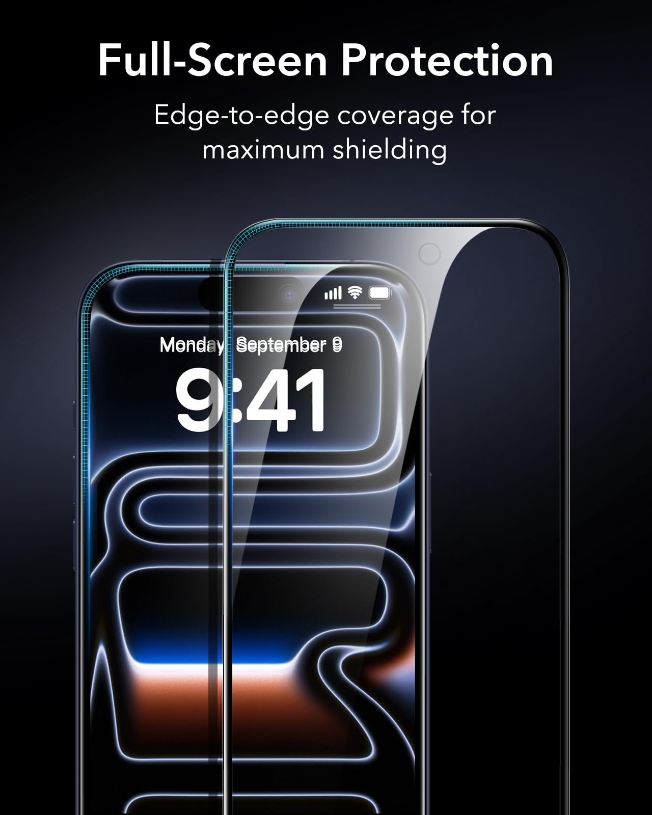 ESR 3 Pack 9H+ Glass for iPhone 16 Pro Max Screen Protector, [Military Grade Shatterproof & Longest Durable] Armorite Ultra-Tough Tempered Glass with UltraFit Tray