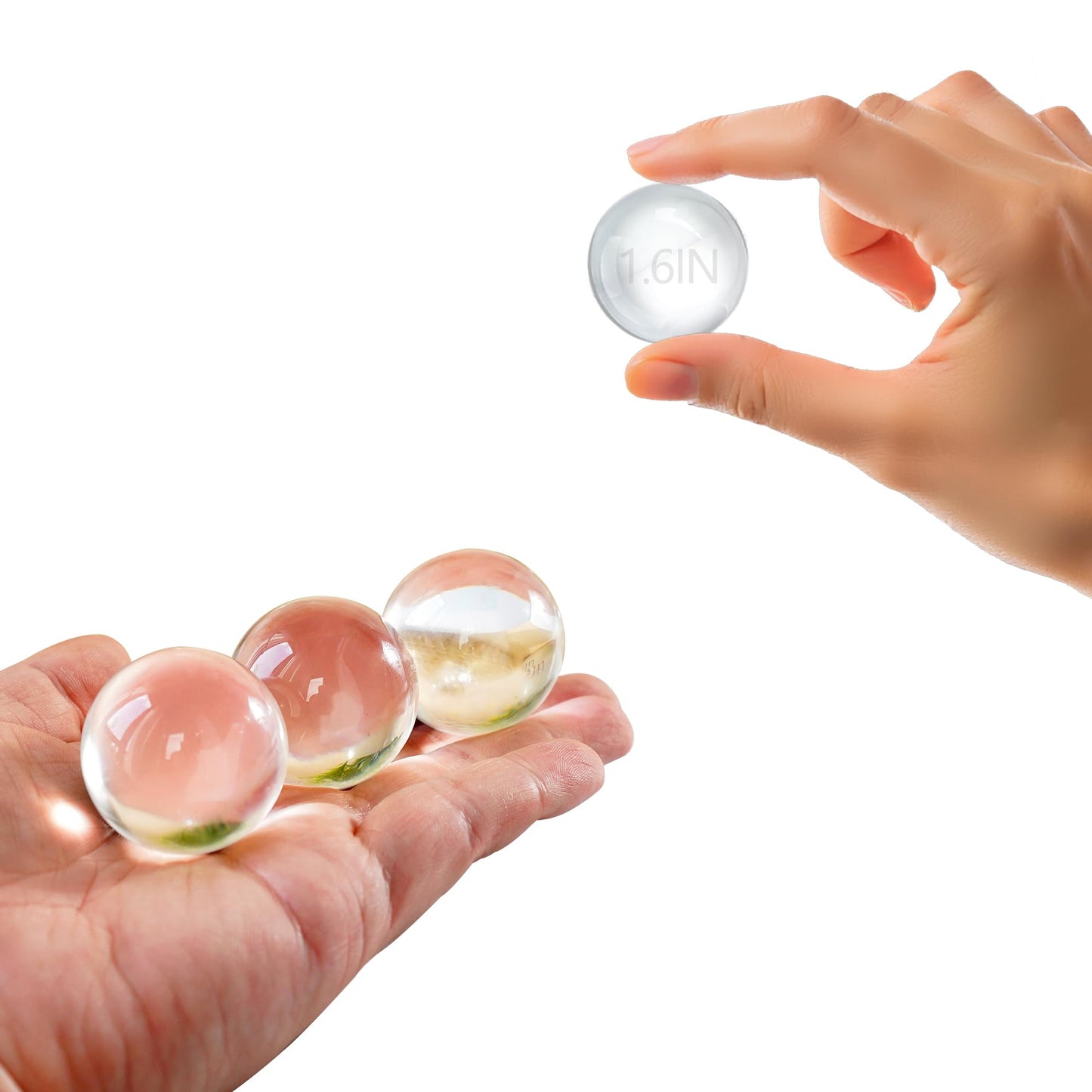 KRISININE 8pcs Clear Crystal Glass Balls 40mm Transparent Quartz Decorative Spheres for Home Table Decor