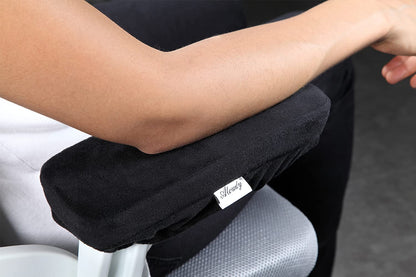 Aloudy Ergonomic Memory Foam Office Chair Armrest Pads, Comfy Gaming Chair Arm Rest Covers for Elbows and Forearms Pressure Relief(Set of 2),Black,Medium