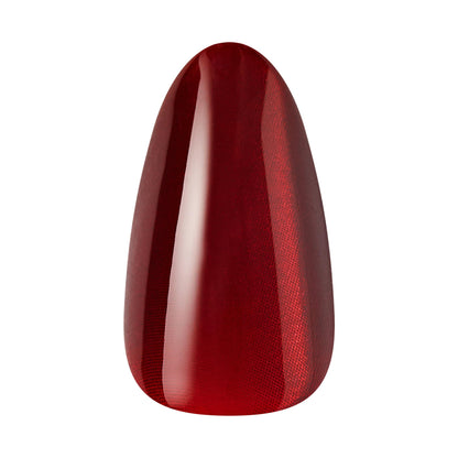 KISS Gel Fantasy Magnetic Press On Nails Almond, Solid Red, Medium Length, 28 Fake Nails, Pink Gel Nail Glue (Net Wt. 2 G / 0.07oz.), Manicure Stick, and Mini Nail File