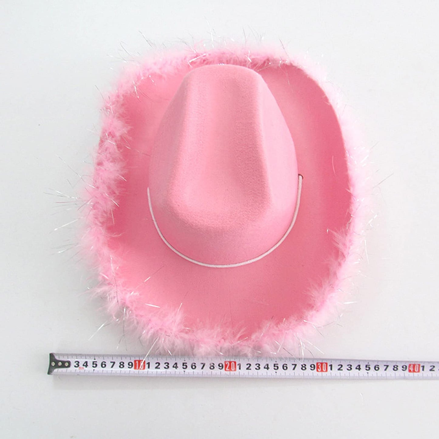 Sothuba Pink Cowgirl Hat with Feather Boa and Tiara Crown, Pink Cowboy Hat with Heart Sunglasses Bandanas for Women Girls Bachelorette Party Halloween Dress-Up