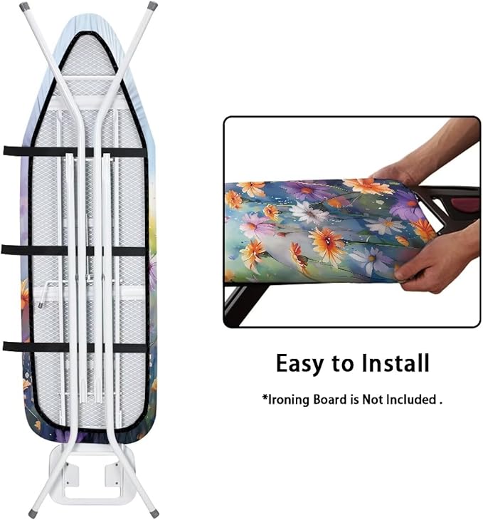 Floral Bird Ironing Board Pad, Extra Thick Heavy Duty Padded